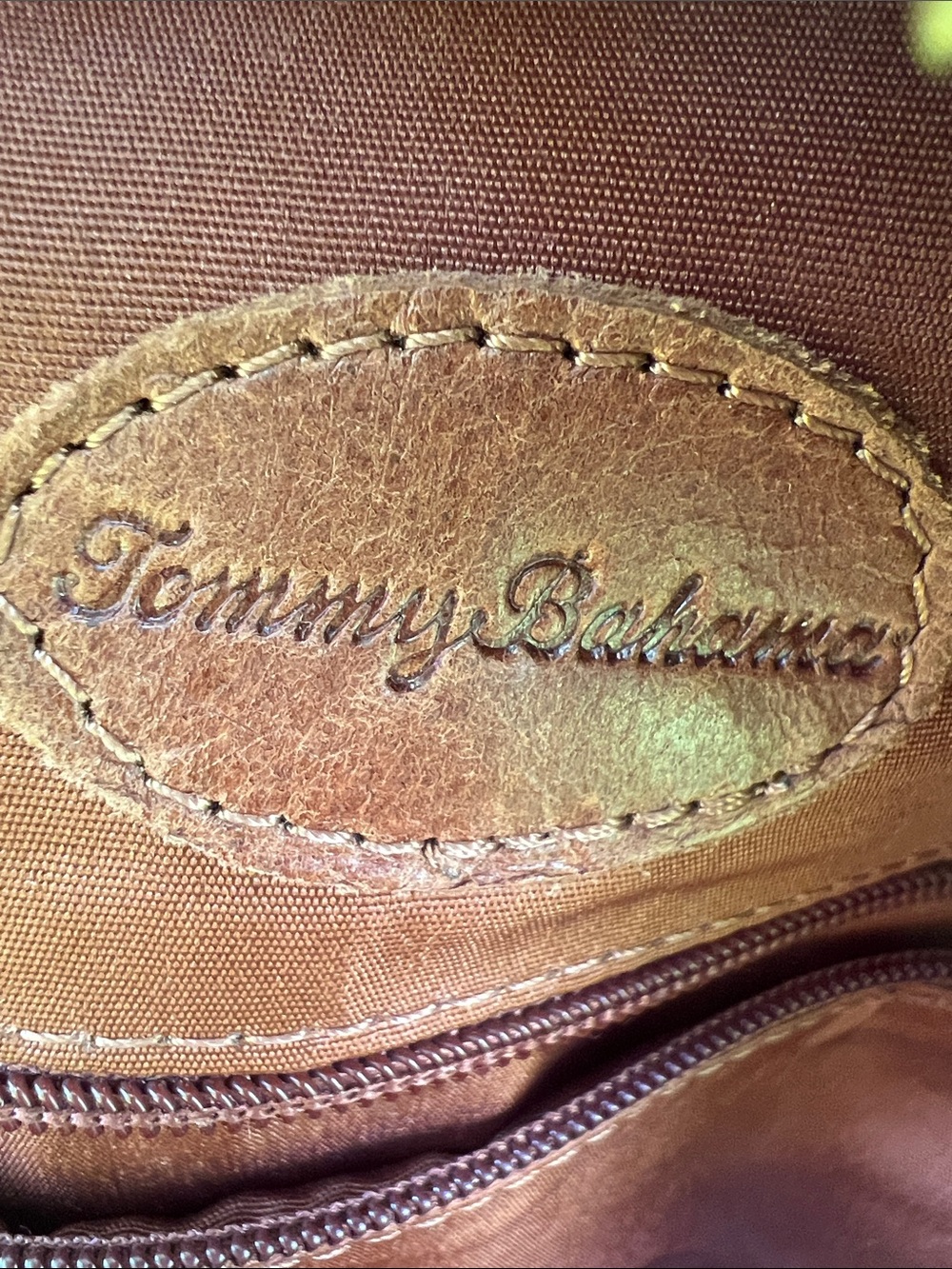 Tommy Bahama Brown Leather Backpack - Picture 13 of 16
